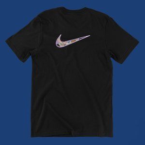 New- White&black Embroidered anime box T-shirt